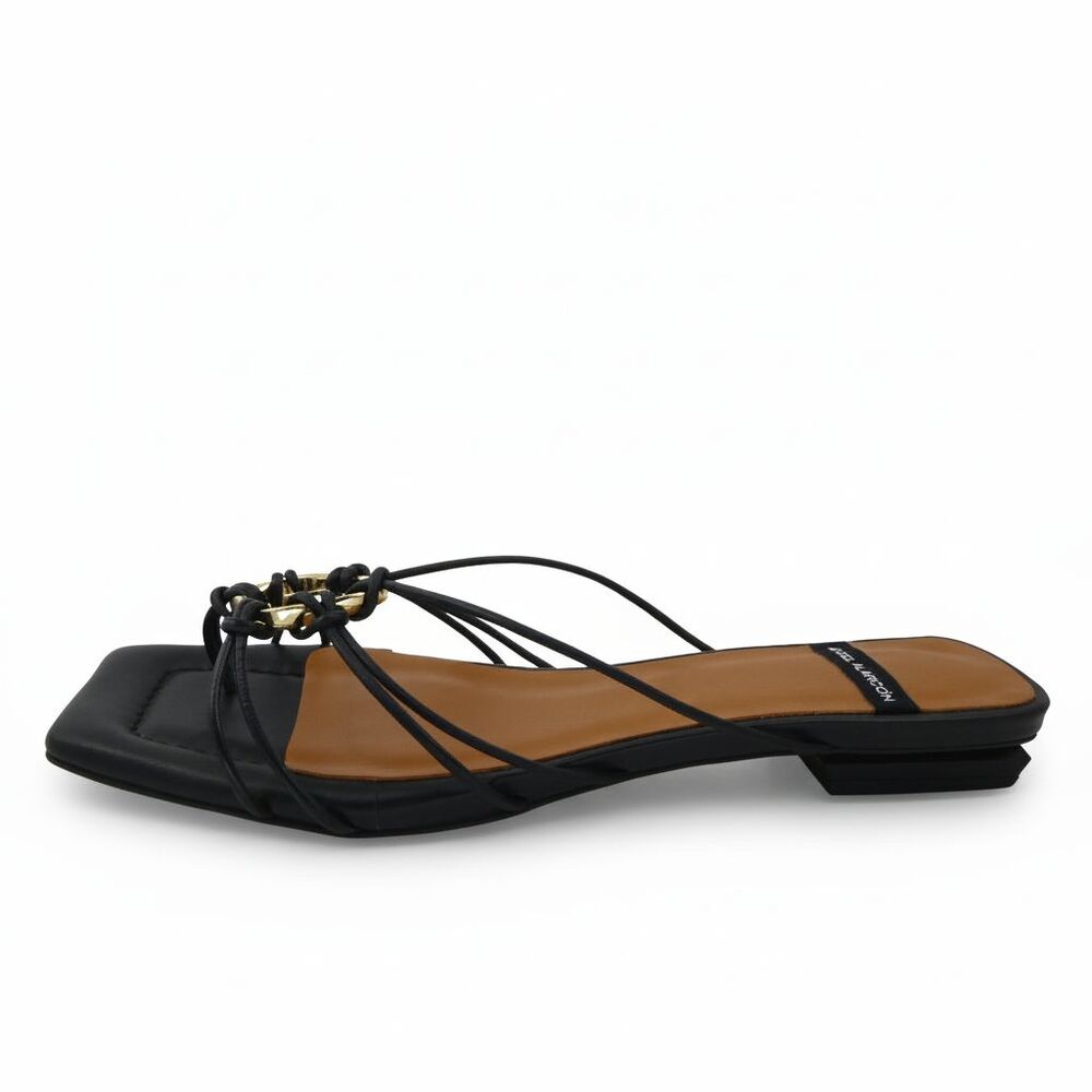 Anthropologie Angel Alarcon Women's US 8.5 Black Strappy Sandals Low Heels EU 39